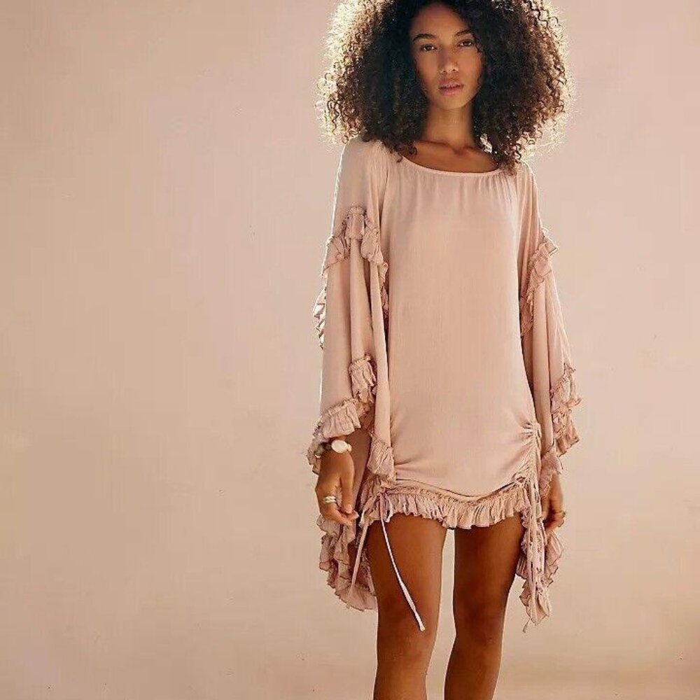 Elegant Pink Ruffle Dress